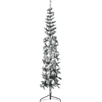 The Living Store : Árbol de Navidad artificial, con efecto de nieve, diseño delgado, 210 cm