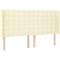 Syfax Cabecero con orejas cuero sintético crema 163x16x118/128cm