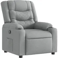 Syfax Sillón reclinable, color gris claro, tapizado en tela