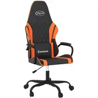 vidaXL Silla de juego negra y naranja, tapizada en cuero sintético, marca