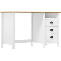 vidaXL Escritorio Hill con 3 cajones, 120x50x74 cm, madera de pino - Escritorio - Escritorios - Mesa de ordenador - Mesa de oficina