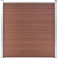 vidaXL Valla para jardín de material compuesto de madera y plástico (WPC), 1737 x 186 cm, color marrón