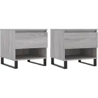 Syfax Mesas de centro 2 uds madera ingeniería gris Sonoma 50x46x50 cm