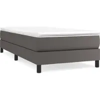 Syfax Estructura de cama con somier cuero sintético gris 100x200 cm