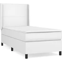 Syfax Cama box spring con colchón cuero sintético blanco 90x190 cm