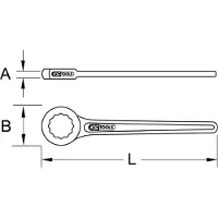 Ks Tools , llave de anillo, modelo 963.7548, 55 mm, aleación de aluminio y bronce (aleación no ferrosa), 650 g