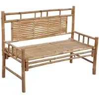 vidaXL Banco de jardín con cojín, 120 cm, bambú