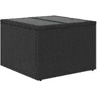 Syfax Mesa de jardín con tablero de cristal negro 55x55x37 cm