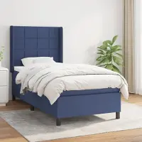 Prolenta Maison Exclusive: Base de cama con somier y colchón, color azul, 80x200 cm, material textil