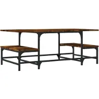 Syfax Mesa de centro madera contrachapada roble ahumado 100x50,5x40cm