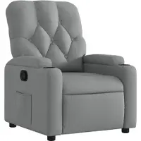Syfax Sillón reclinable de tela gris claro