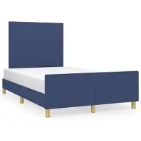 Syfax Estructura de cama sin colchón tela azul 120x200 cm