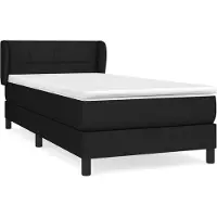 Syfax Cama box spring con colchón tela negro 100x200 cm