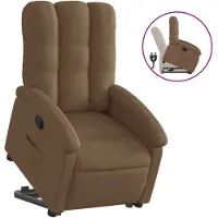 Syfax Sillón reclinable elevable de tela marrón