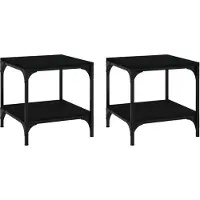 Syfax Mesas auxiliares 2 uds madera contrachapada 40x40x40 cm