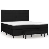 Syfax Cama box spring con colchón tela negro 180x200 cm
