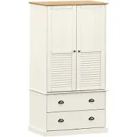 Syfax Armario VIGO madera maciza de pino blanco 90x55x170 cm