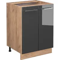 Vicco Mueble bajo de cocina Fame-Line Antracita alto brillo 60 cm sin encimera, Model 38324