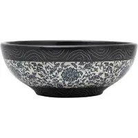 Syfax Lavabo sobre encimera redondo cerámica negro y azul Φ41x14 cm