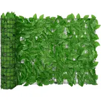 The Living Store Living Store: Panel divisor para balcón con hojas verdes, 300 x 75 cm