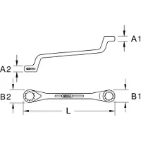 Ks Tools : Llave de vaso doble, con extremo reforzado