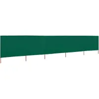 Syfax Paravientos de playa de 5 paneles tela verde 600x120 cm