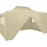 Syfax Carpa pleglable Pop-up con 4 paredes 3x4,5 m blanco crema