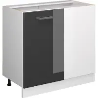 Vicco Armario de esquina R-Line Antracita alto brillo 86 cm sin encimera, Model 37747
