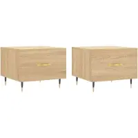 Syfax Mesas de centro 2 uds madera ingeniería roble Sonoma 50x50x40cm