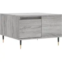 Syfax Mesa de centro madera contrachapada gris Sonoma 55x55x36,5 cm