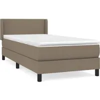 Syfax Cama box spring con colchón tela gris taupe 90x200 cm