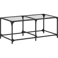 Syfax Mesa de centro superficie de vidrio acero 98,5x50x40 cm
