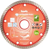 Kwb 724540, Disco de corte, para hormigón, granito, mármol, piedra natural, piedra, teja, compatible con cualquier marca, 2,2 cm de grosor, 12,5 cm de diámetro, color rojo