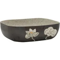 Syfax Lavabo encimera rectangular cerámica gris negro 48x37,5x13,5 cm