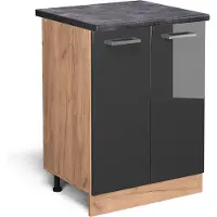 Vicco Mueble bajo de cocina R-Line Antracita alto brillo 60 cm , ET Antracita, Model 46284