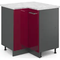 Vicco Armario de esquina R-Line Rojo de alto brillo 75.6 cm ET Mármol, Model 45510