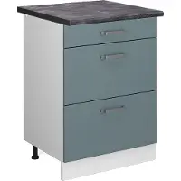 Vicco Mueble bajo de cocina R-Line Gris azulado 60 cm con cajones, ET Antracita, Model 46723