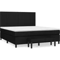 Syfax Cama box spring con colchón tela negro 180x200 cm