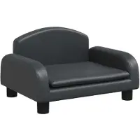 Syfax Cama para perros de cuero sintético negra 50x40x30 cm