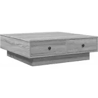 Syfax Mesa de centro madera de ingeniería gris Sonoma 90x90x28 cm