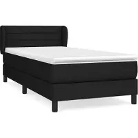 Syfax Cama box spring con colchón tela negro 100x200 cm
