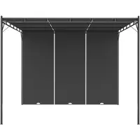 Syfax Cenador de jardín con cortina lateral gris antracita 3x3x2,25 m