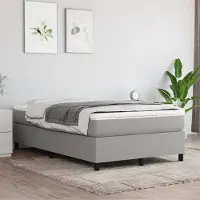 Prolenta Maison Exclusive: Base de cama con somier y colchón, color gris claro, 120x200 cm, tapizado en tela