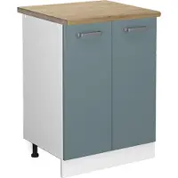 Vicco Mueble bajo de cocina R-Line Gris azulado 60 cm , ET Roble, Model 45454