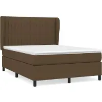 Syfax Cama box spring con colchón tela marrón oscuro 140x190 cm