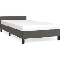 Syfax Estructura de cama con cabecero sin colchón gris 90x190 cm