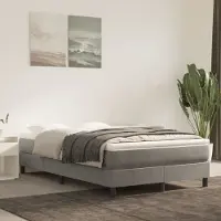 Prolenta Maison Exclusive: Base de cama con somier y colchón, color gris claro, 120 x 200 cm, tapizada en terciopelo