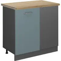 Vicco Armario de esquina R-Line Gris azulado 86 cm , ET Roble, Model 46499