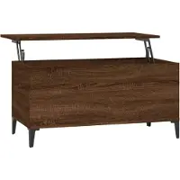 Syfax Mesa de centro madera contrachapada roble marrón 90x44,5x45 cm