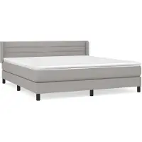 Syfax Cama box spring con colchón tela gris claro 180x200 cm